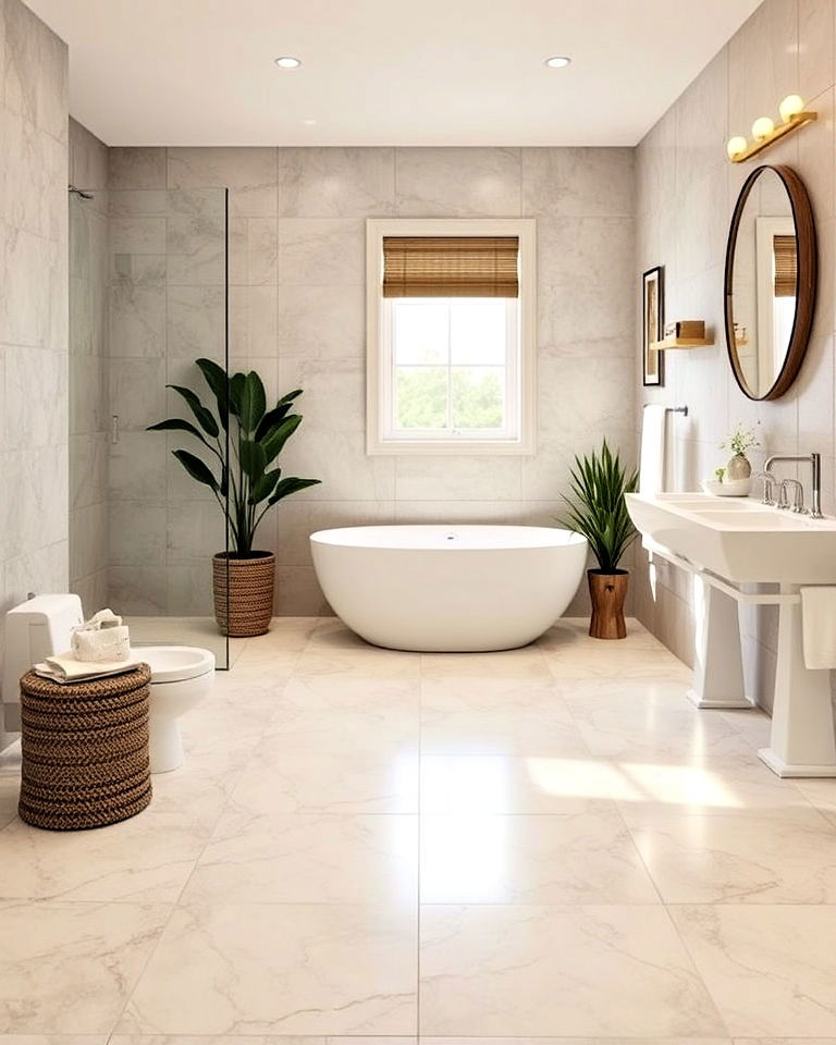 large floor tiles to expand space