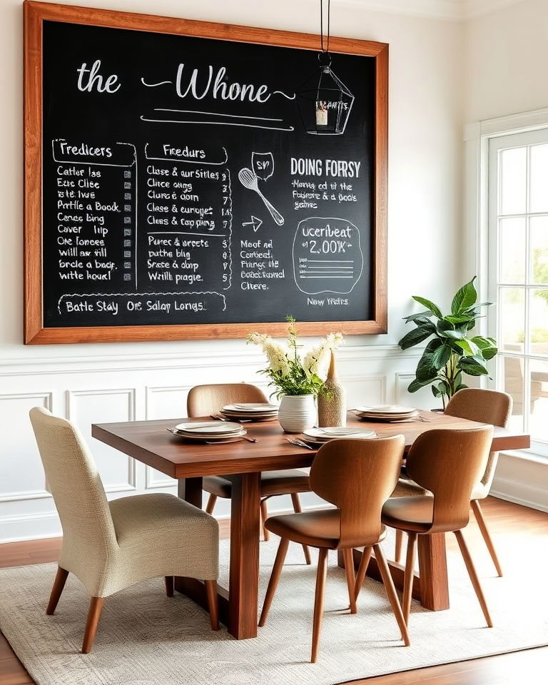 large framed chalkboard for menus or notes