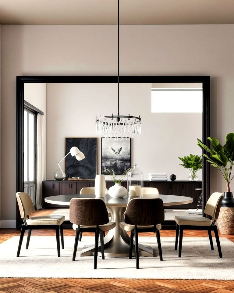 large mirrors with dark frames