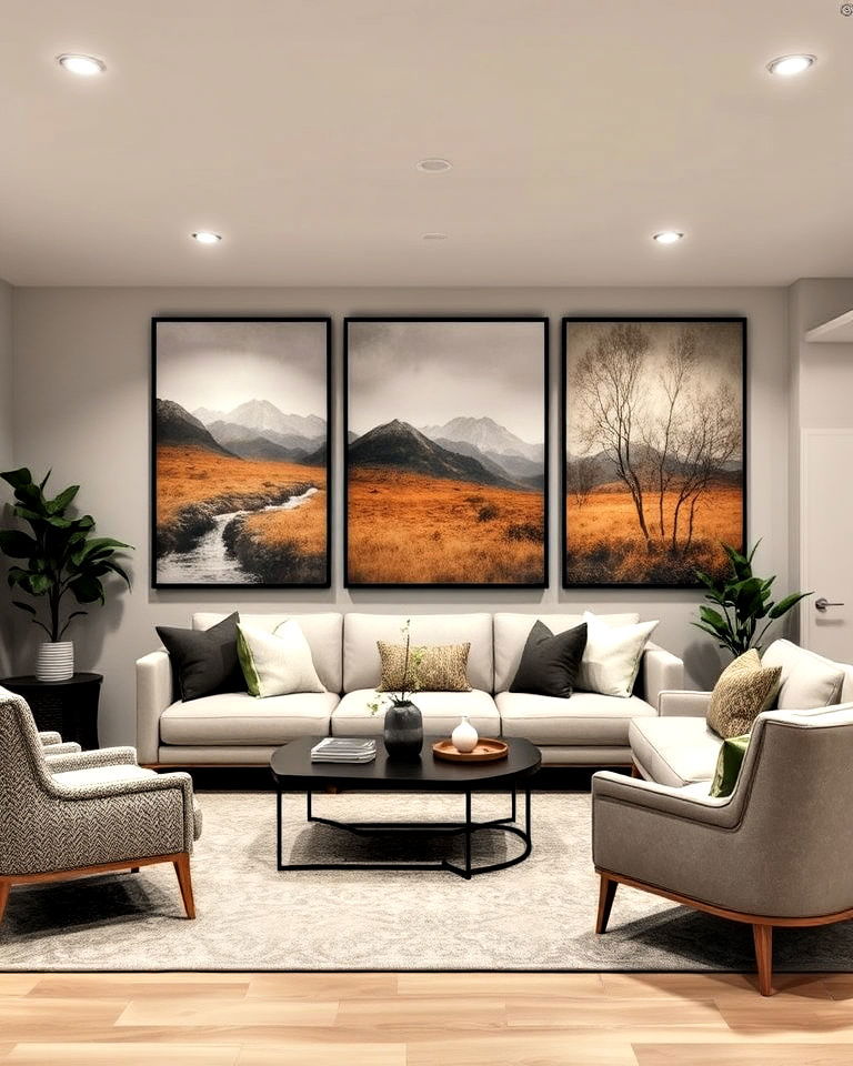 large scale art prints accent wall
