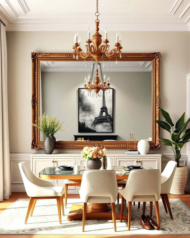 large statement mirror dining room