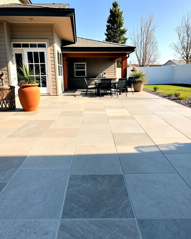 large stone tiles patio