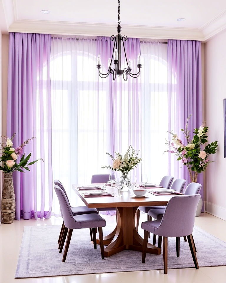 lavender dining room curtains
