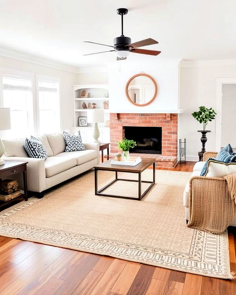 layer rug for added texture and warmth living room