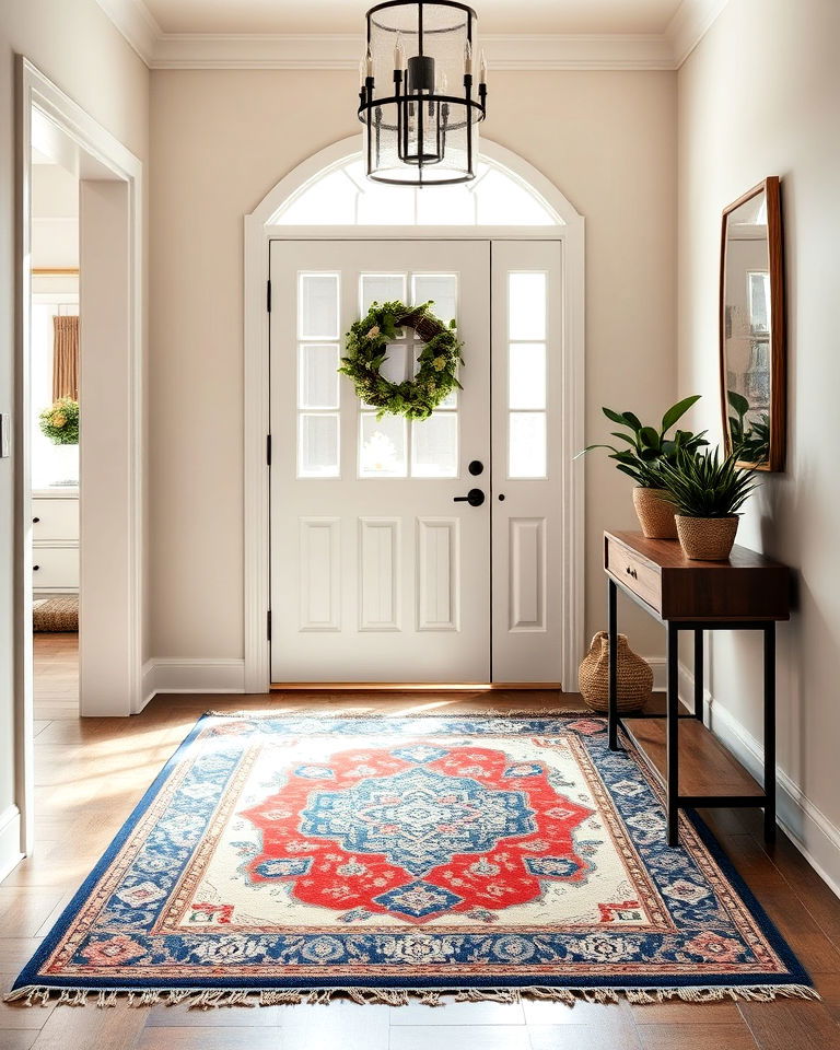 layered rug for texture