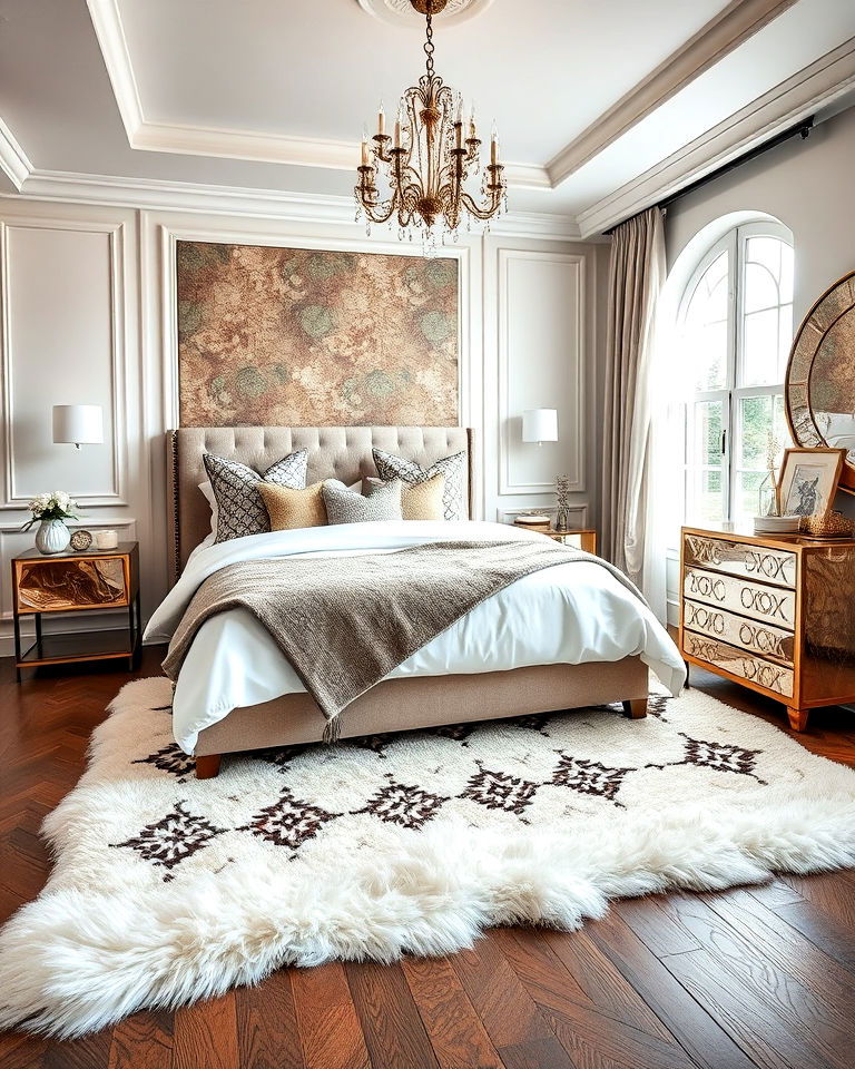 layered rugs for added texture