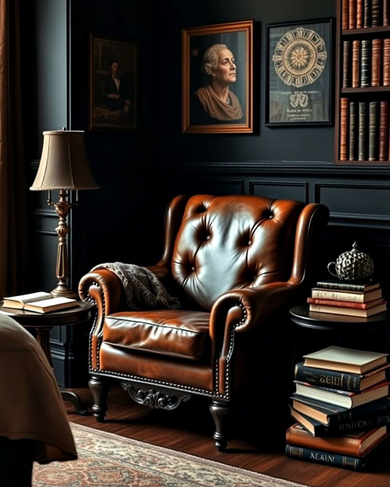 leather armchair for reading nooks