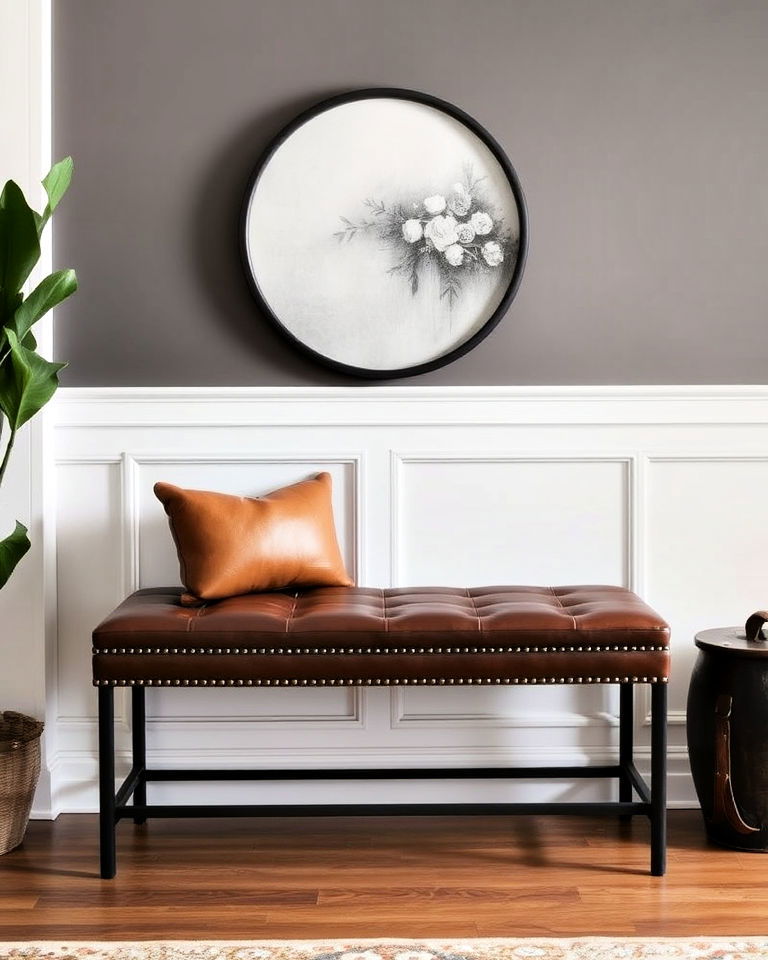 leather bench for a luxe look