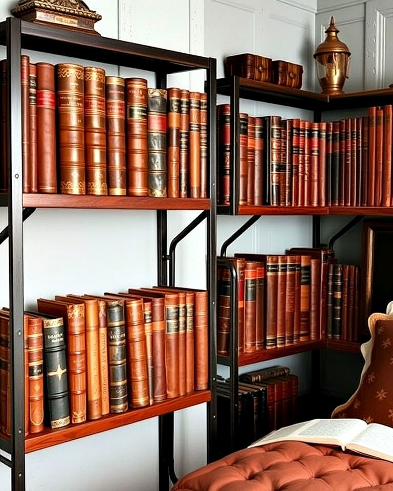 leather bound books display