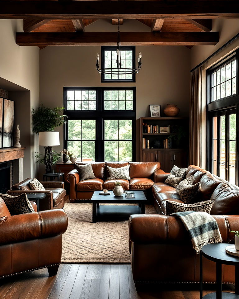 leather brown furniture for a classic touch