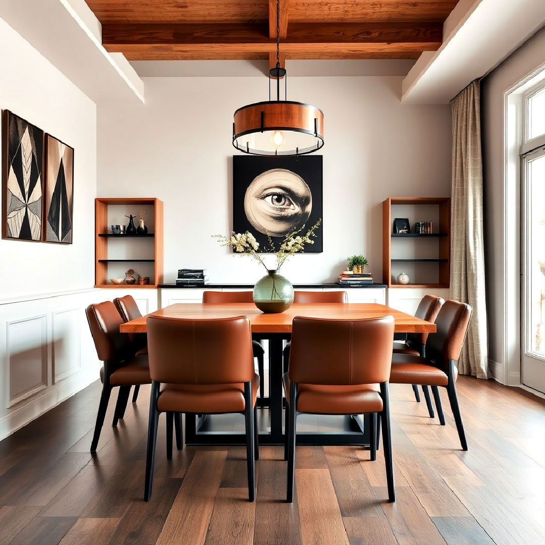 leather masculine dining room chairs