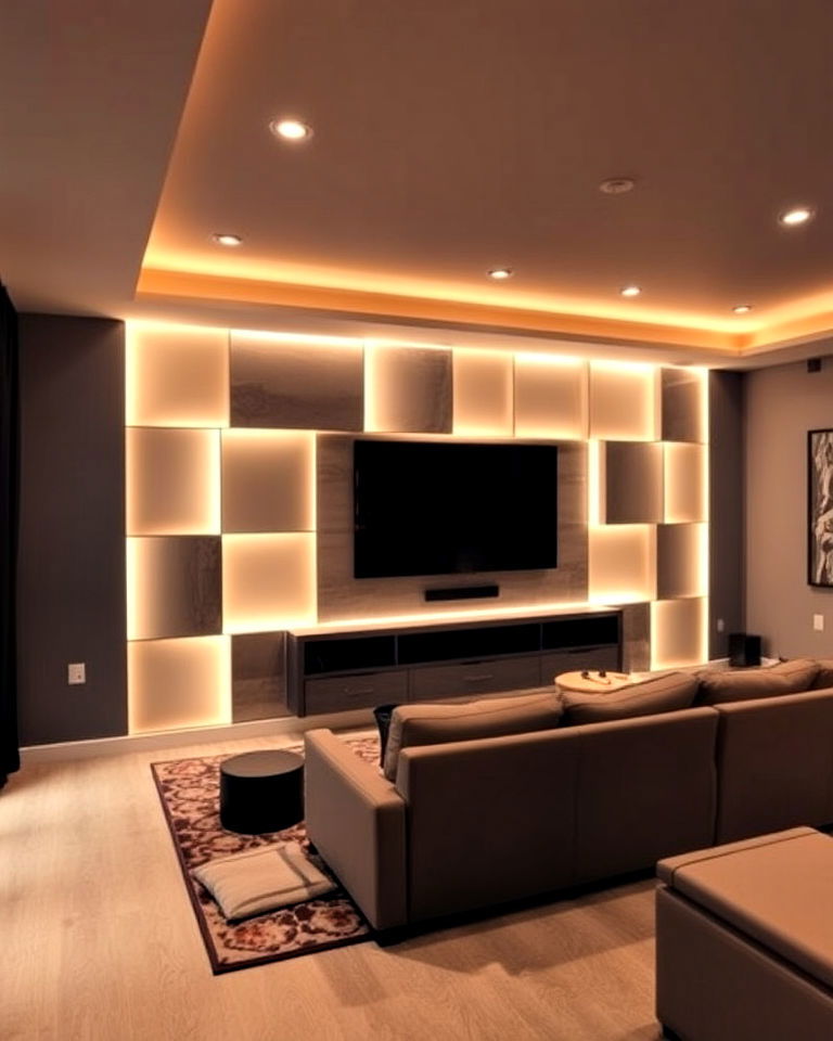led backlit panels accent wall