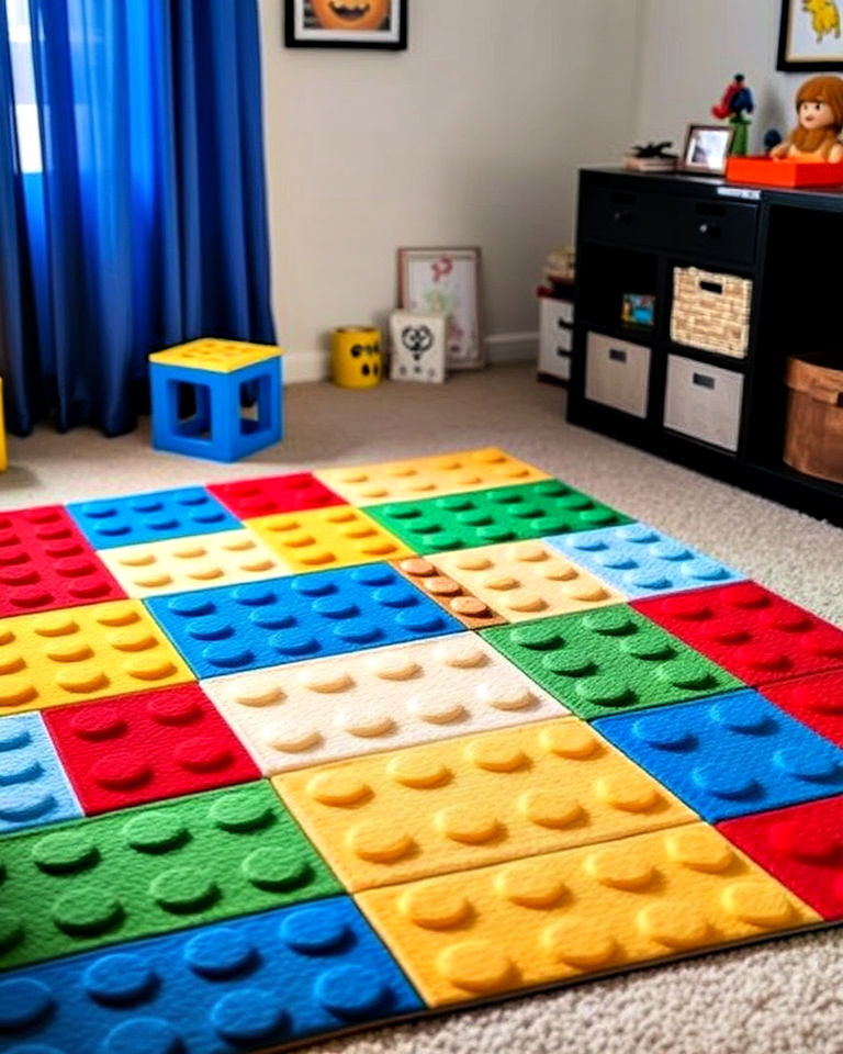 lego inspired rug for bedroom