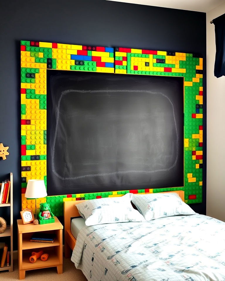 lego themed chalkboard wall