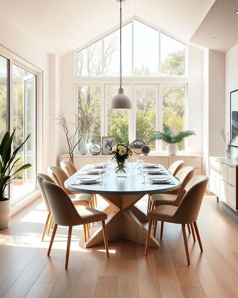 light and airy dining room