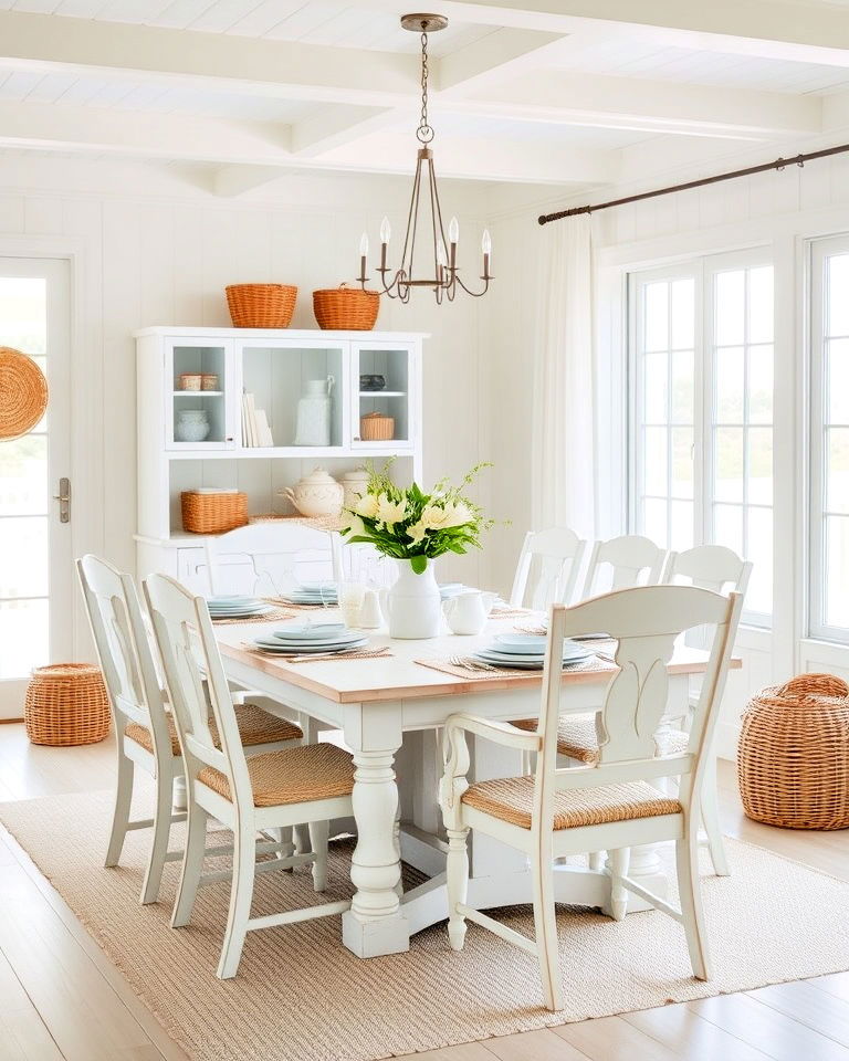 light and airy palette dining room