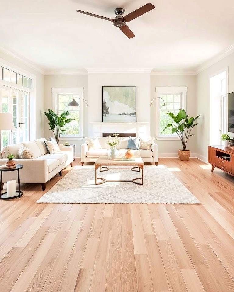 light ash wood floors for a contemporary feel