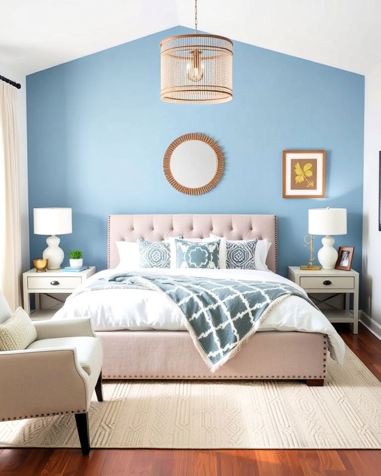 light blue accent wall for a subtle pop