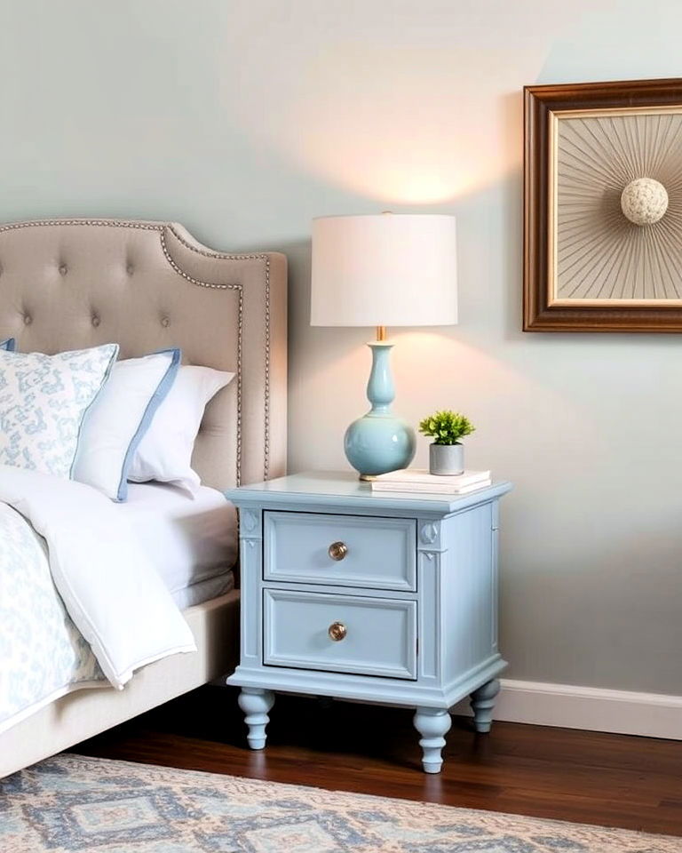 light blue nightstands for a subtle pop