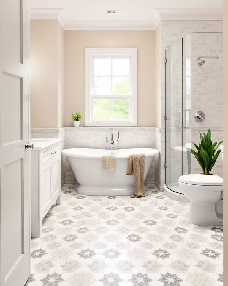 light gray mosaic tiles for bathroom