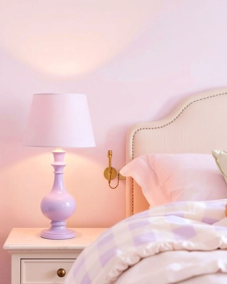 light purple bedside lamps