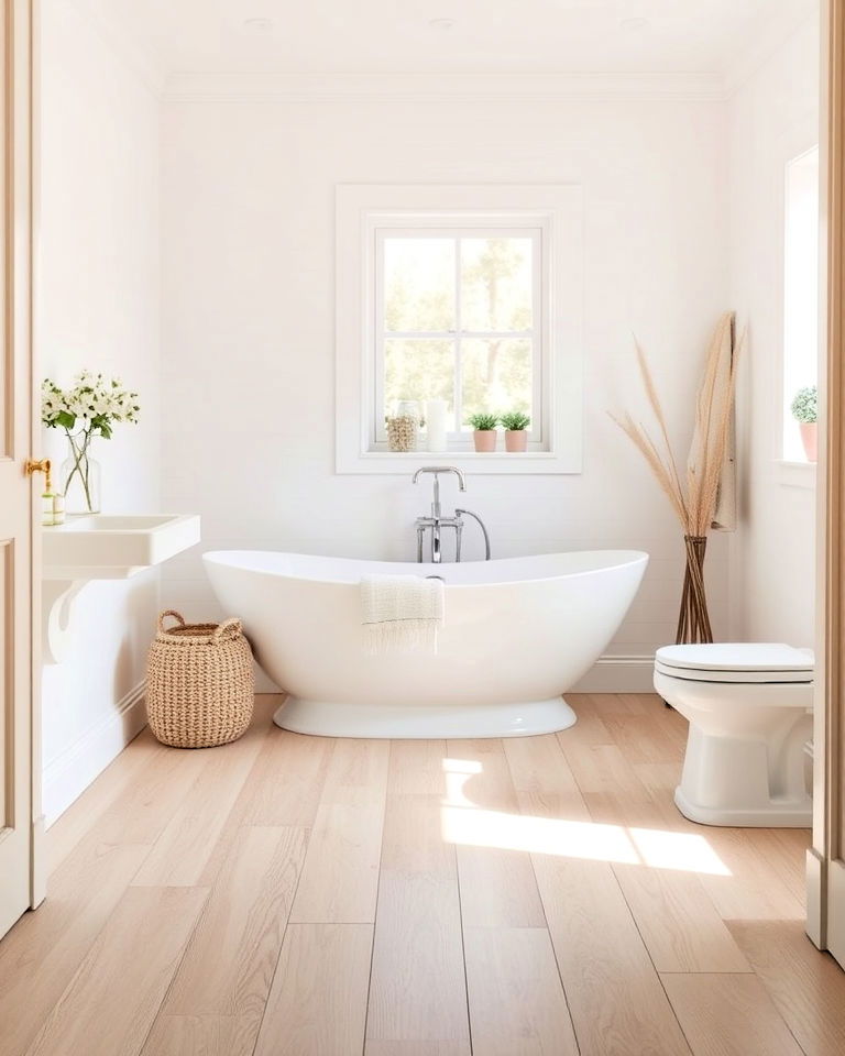 light wood flooring for bathroom