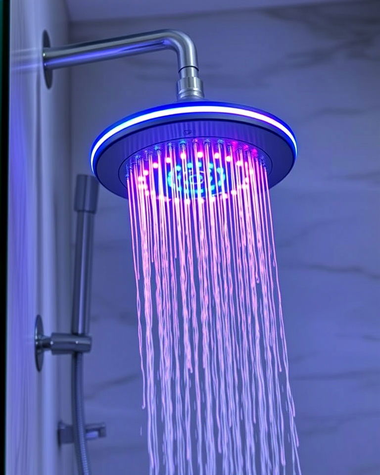 lighted showerhead for a unique futuristic feel