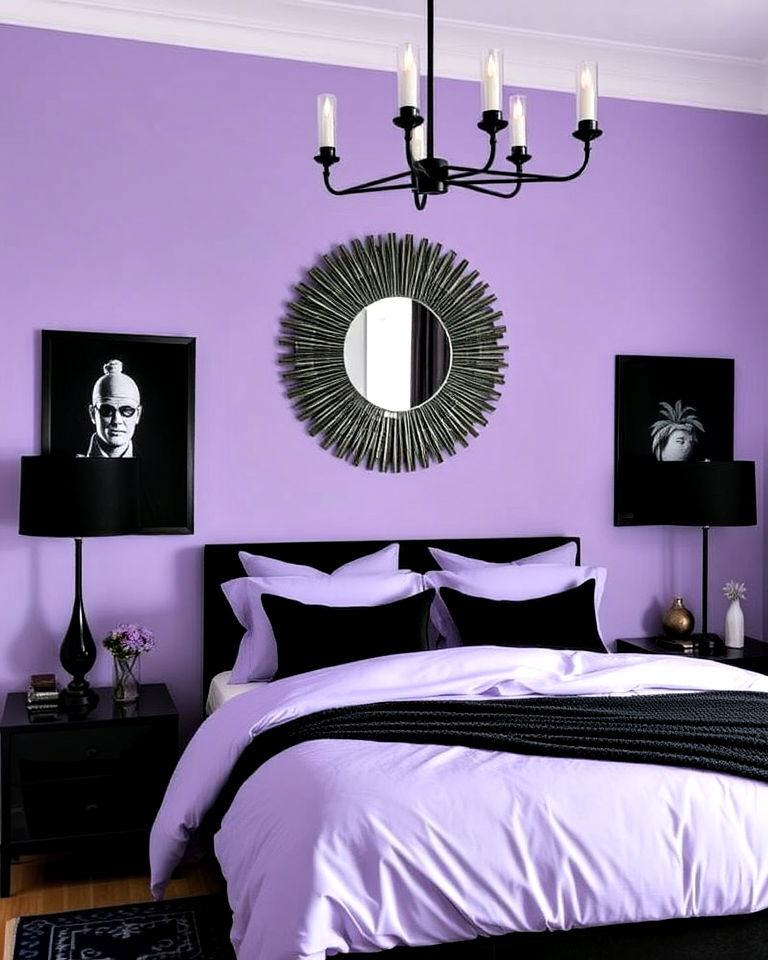 lilac and black contrast