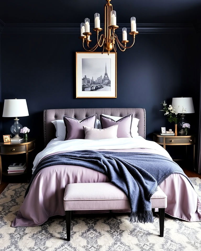 lilac and navy elegance