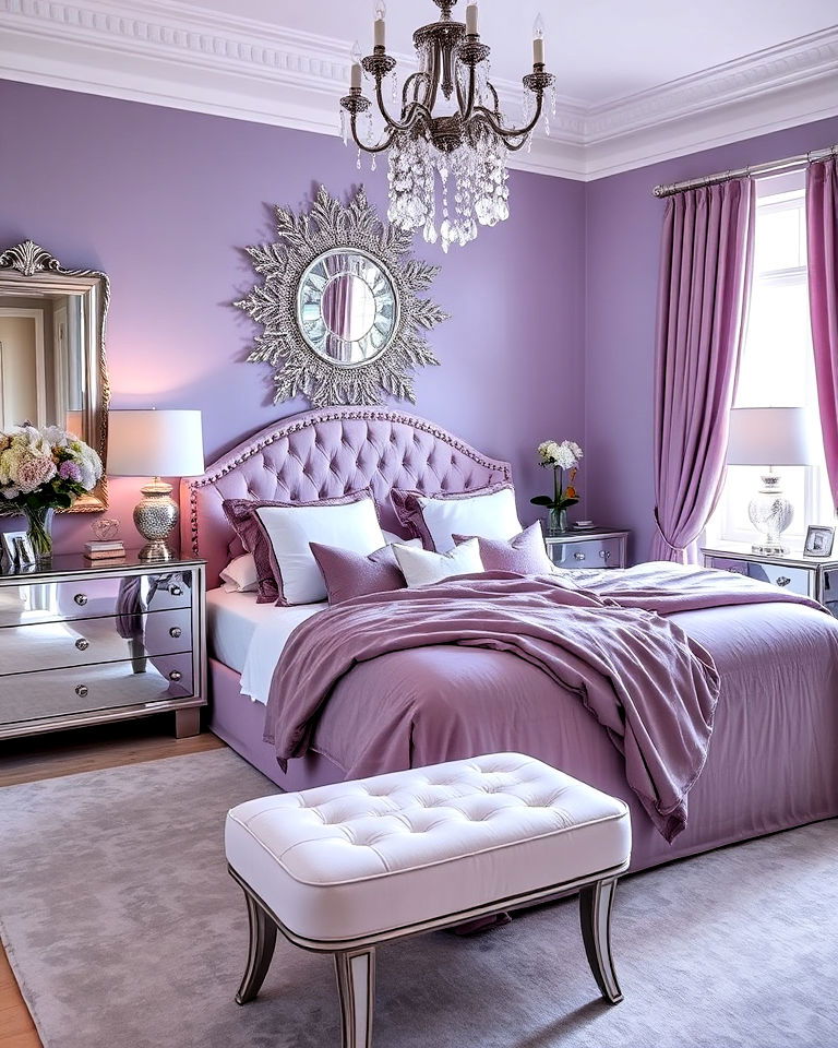 lilac and silver accents