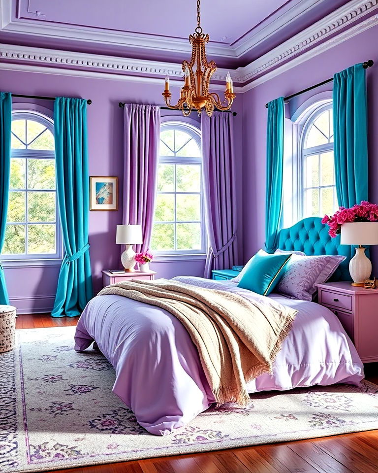 lilac and teal for vibrancy