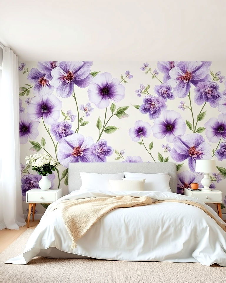 lilac floral wallpaper