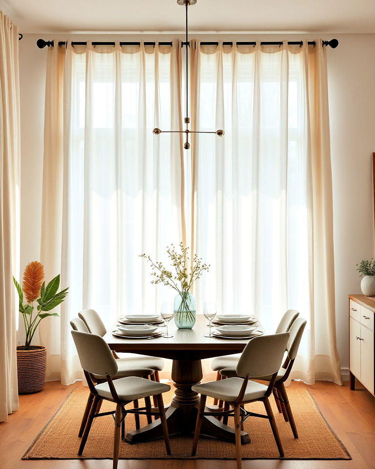 linen curtains for the dining room
