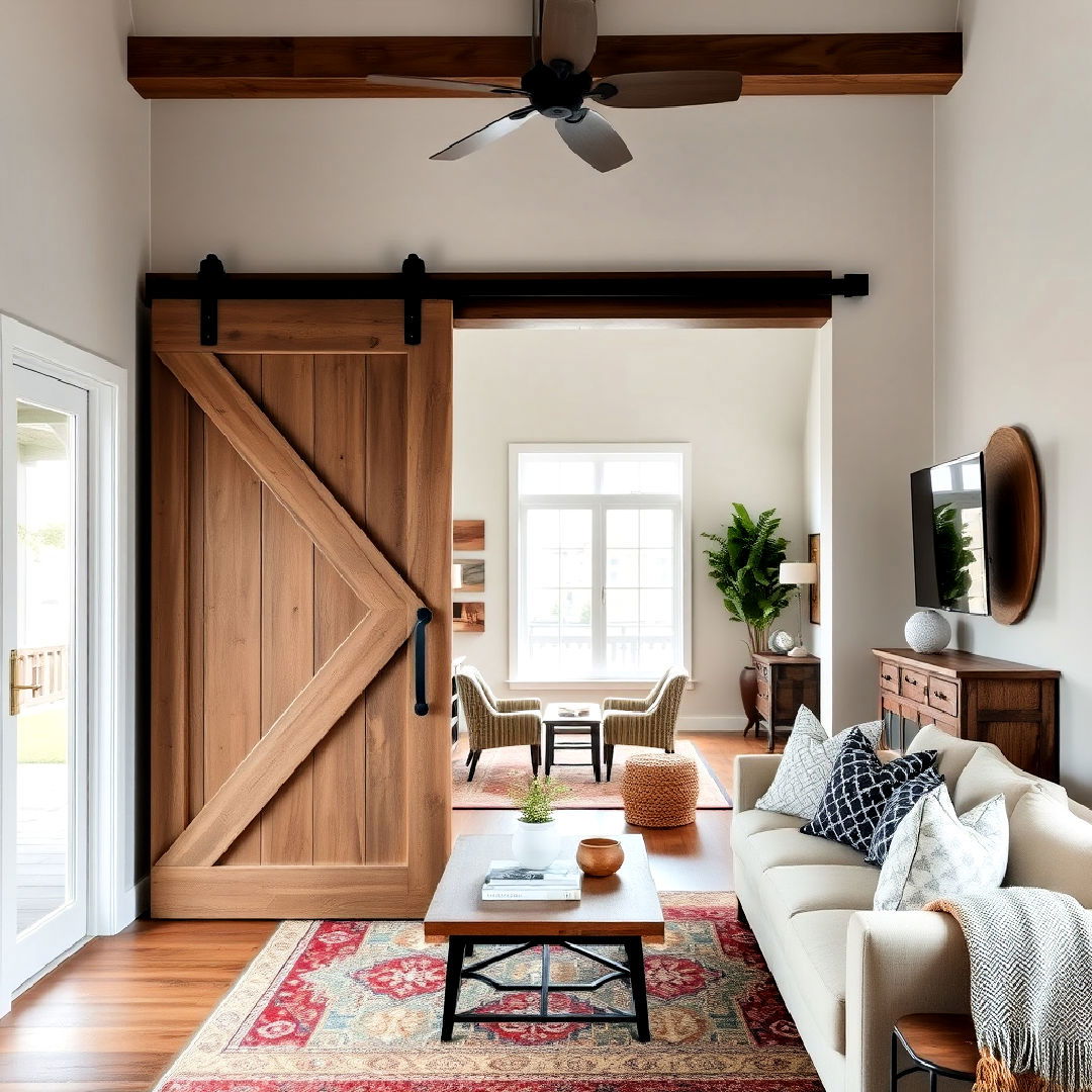 living room barn door divider