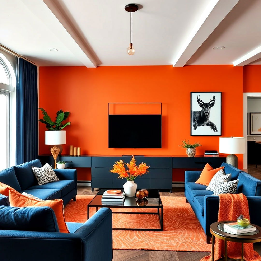 living room with the bold contrast