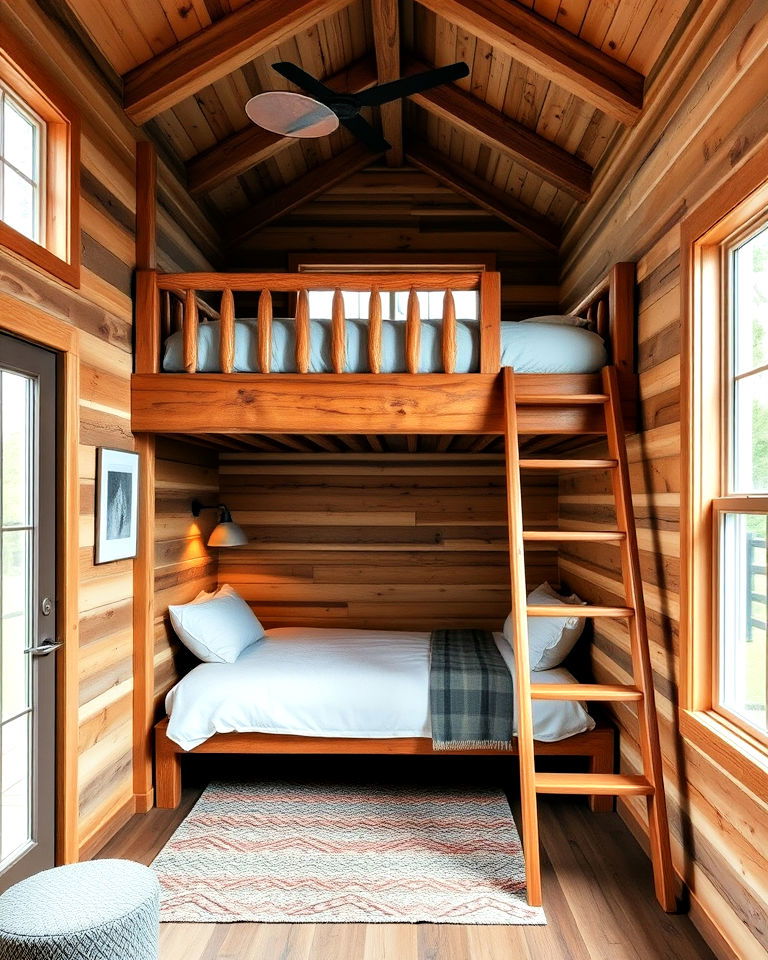 lofted sleeping area cabin bedroom