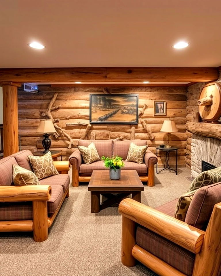 log furniture for a cabin feel