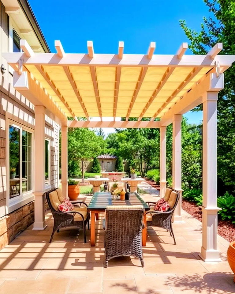 louvered pergola for adjustable sunlight