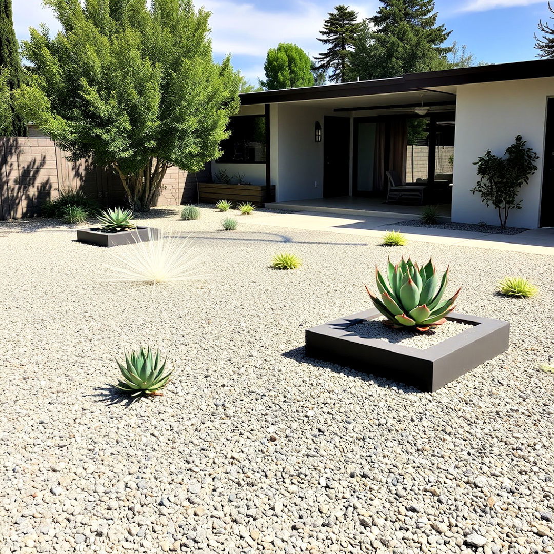 low maintenance gravel yard idea