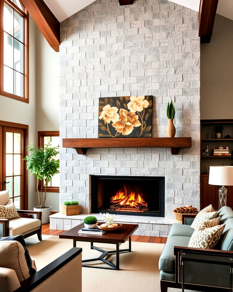 low profile craftsman fireplace