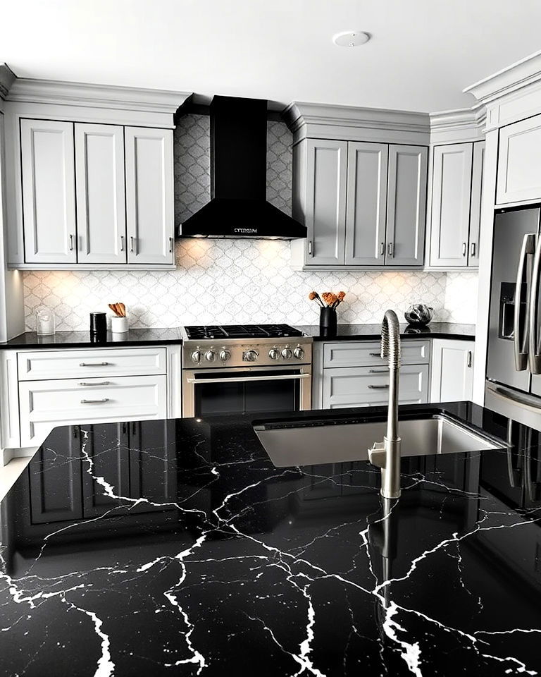 luxry black marble countertops