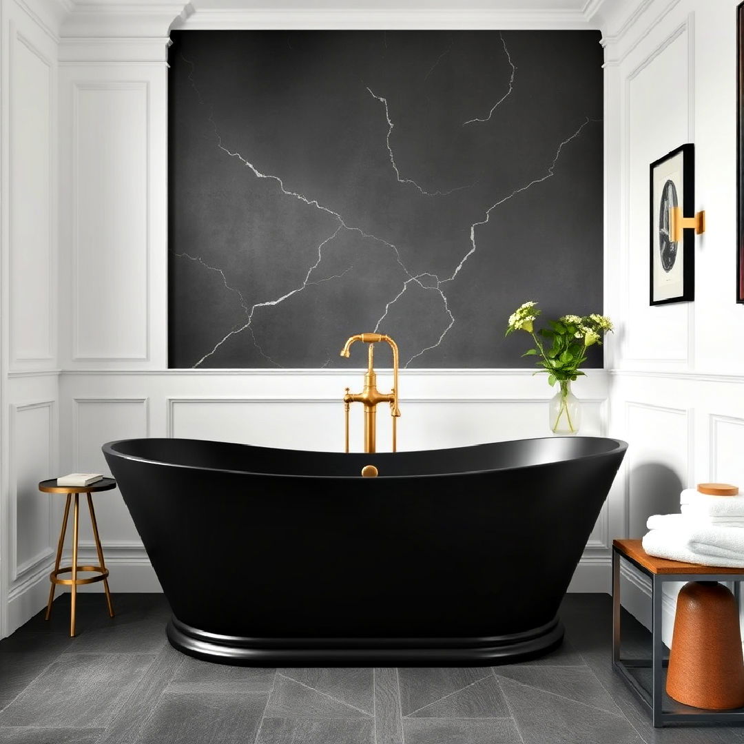 luxurious black freestanding tub