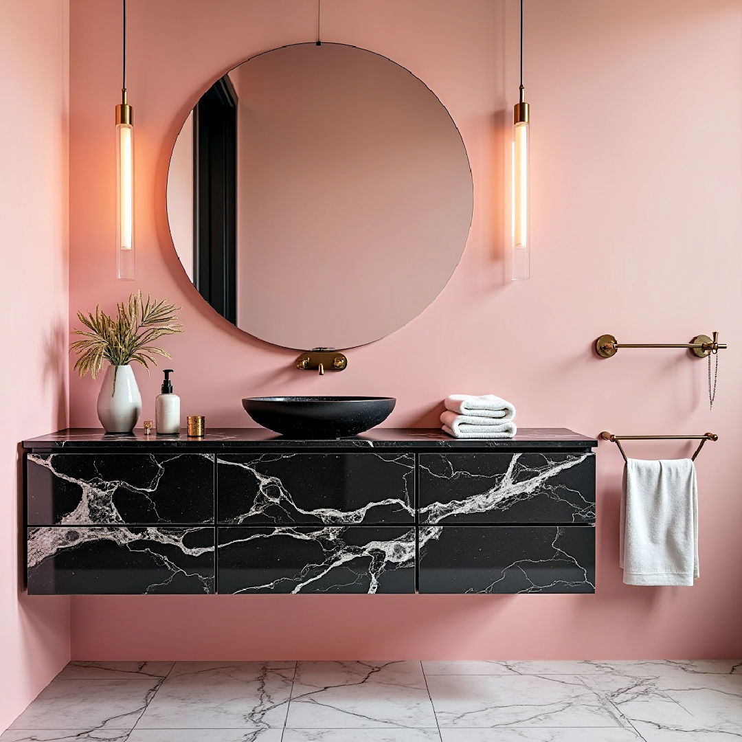 luxurious black marble countertop