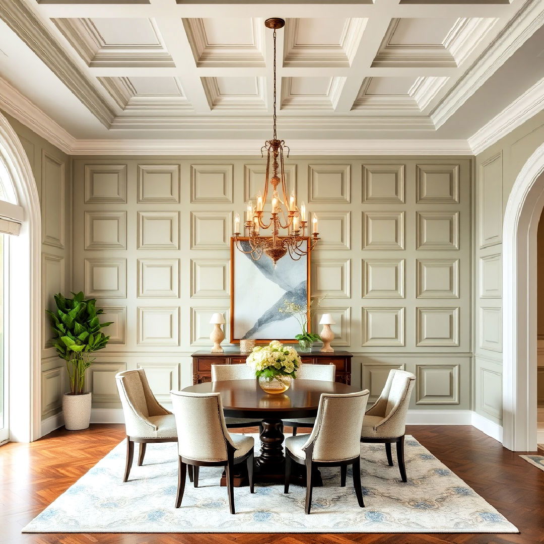 luxurious coffered wall paneling to add depth