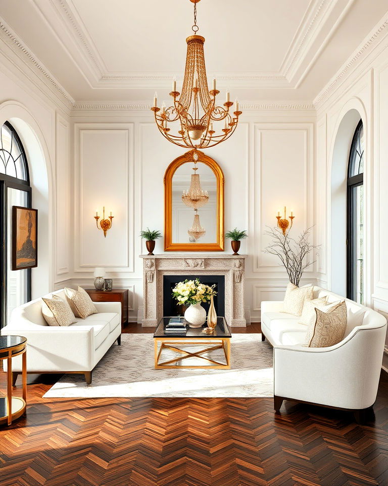 luxurious gold accent for living room