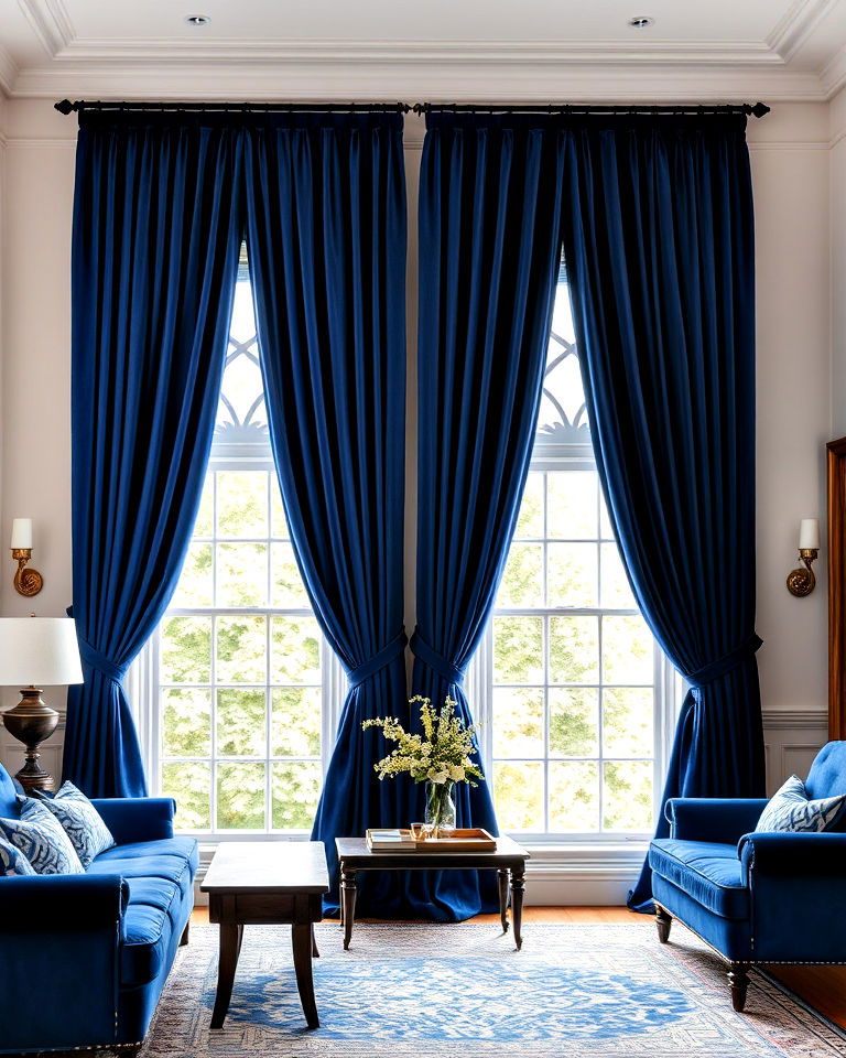 luxurious heavy draped curtains