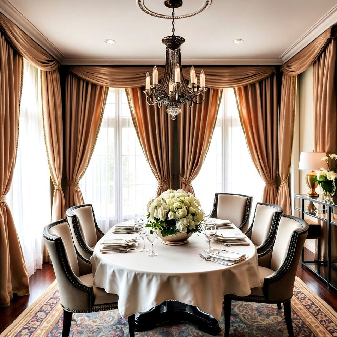 luxurious silk drapes idea