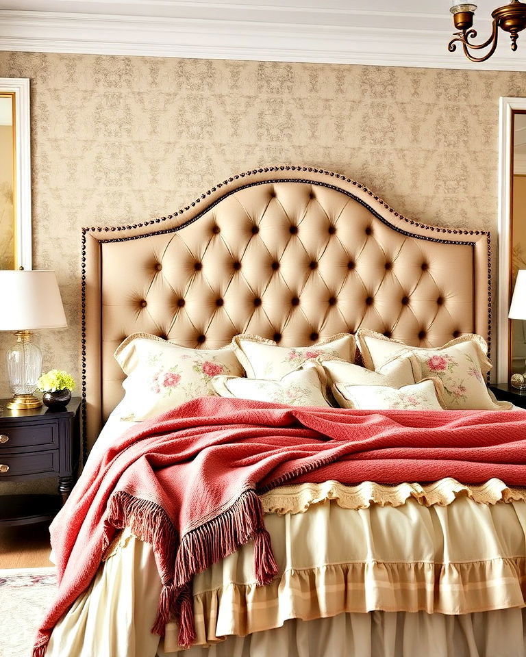 luxurious tufted headboard