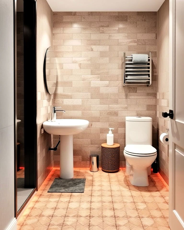 luxurious underfloor heating hallway bathroom