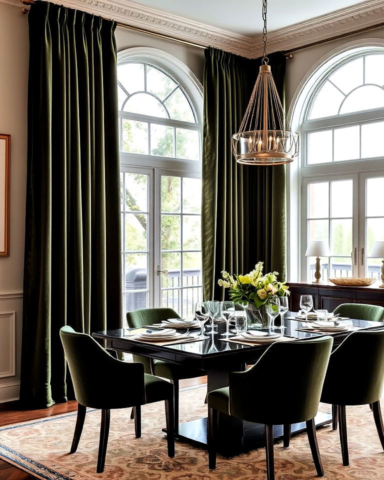 luxurious velvet curtains
